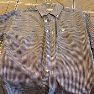 Cinch Green and orange Patterned Dress Shirt